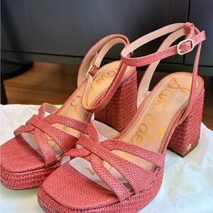 Sam Edelman Women's Pink Block Heel Sandals